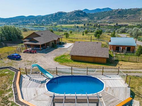 3259 Shuswap Rd, Kamloops, BC - Outdoor With Above Ground Pool With Deck Patio Veranda With View