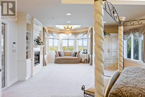 350 Crystal Bay Drive, Amherstburg, ON - Indoor Photo Showing Bedroom With Fireplace