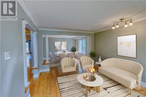 Virtually staged living/dining room. - 23 Kilbarry Crescent, Ottawa, ON - Indoor Photo Showing Other Room