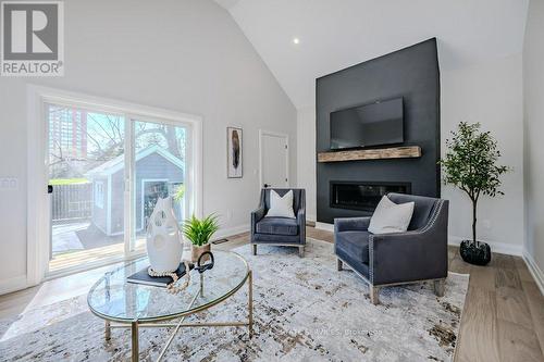 554 Clark Avenue, Burlington (Brant), ON - Indoor Photo Showing Living Room With Fireplace