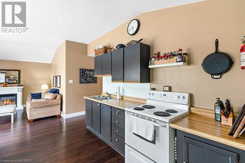 363 Bruce Rd 13, Saugeen Indian Reserve 29, ON - Indoor Photo Showing Kitchen With Fireplace With Double Sink