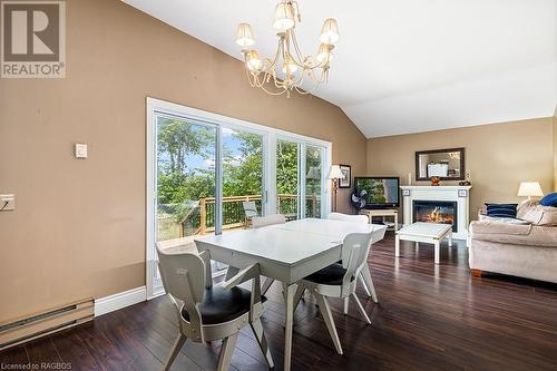 363 Bruce Rd 13, Saugeen Indian Reserve 29, ON - Indoor Photo Showing Dining Room With Fireplace