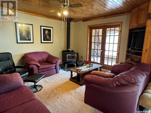 1402 Nikik Avenue, Missinipe, SK - Indoor Photo Showing Living Room With Fireplace