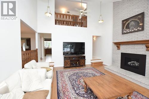 84 Lakeview Rd, Iron Bridge, ON - Indoor Photo Showing Living Room With Fireplace