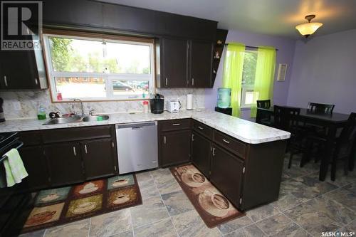 702 Second Street, Estevan, SK - Indoor Photo Showing Kitchen With Double Sink