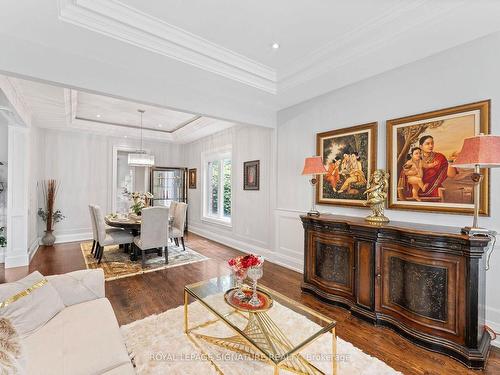 231 Lonsmount Dr, Toronto, ON - Indoor Photo Showing Living Room With Fireplace