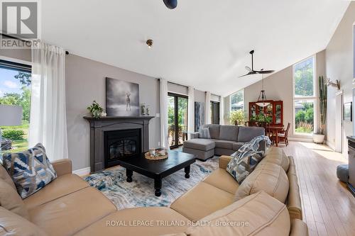 7644 Riverside Drive, Lambton Shores (Port Franks), ON - Indoor Photo Showing Living Room With Fireplace