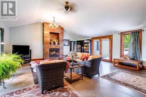 395 Kensington Boulevard, Tecumseh, ON - Indoor Photo Showing Living Room With Fireplace