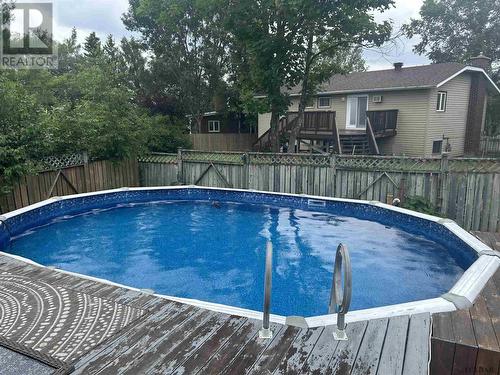 136 Eric Cres, Timmins, ON - Outdoor With Above Ground Pool With Backyard