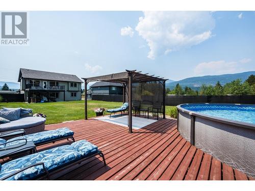 934 Hillview Road, Ootischenia, BC - Outdoor With Above Ground Pool With Deck Patio Veranda