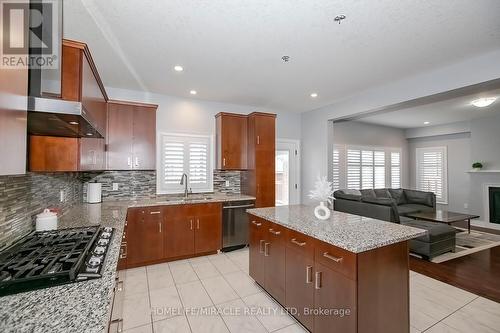 312 Carriage Way, Waterloo, ON - Indoor Photo Showing Kitchen With Fireplace