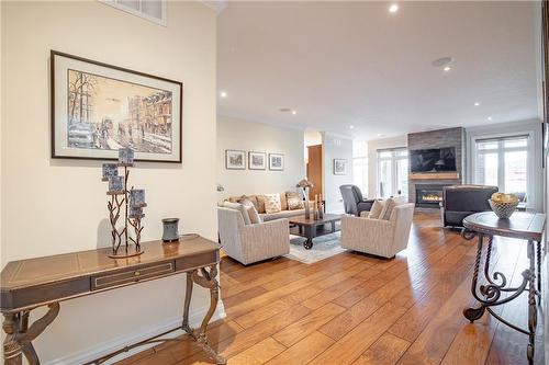 688 Trinity Church Road, Hamilton, ON - Indoor Photo Showing Living Room With Fireplace