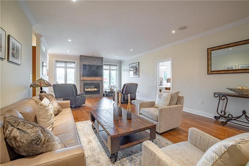 688 Trinity Church Road, Hamilton, ON - Indoor Photo Showing Living Room With Fireplace