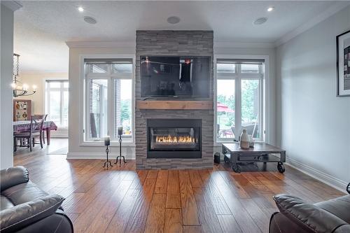 688 Trinity Church Road, Hamilton, ON - Indoor Photo Showing Living Room With Fireplace