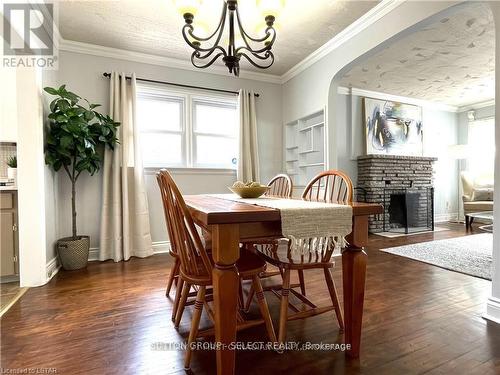 1324 Langmuir Avenue, London, ON - Indoor Photo Showing Dining Room With Fireplace