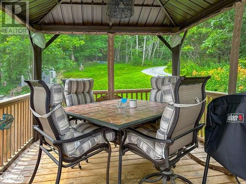 Rear deck with Gazebo - 35 Forest Street, Parry Sound, ON - Outdoor With Deck Patio Veranda With Exterior