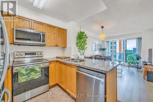 709 - 5 Michael Power Place, Toronto (Islington-City Centre West), ON - Indoor Photo Showing Kitchen With Stainless Steel Kitchen With Double Sink