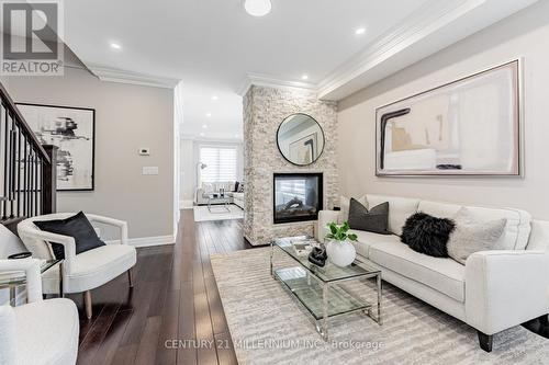 24 Allenvale Avenue, Toronto (Oakwood Village), ON - Indoor Photo Showing Living Room With Fireplace