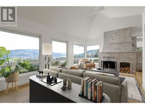 2632 Forsyth Drive, Penticton, BC - Indoor Photo Showing Living Room With Fireplace