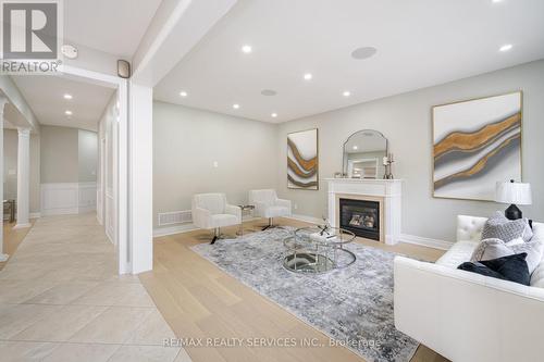 100 Bayhampton Drive, Brampton (Vales Of Castlemore), ON - Indoor Photo Showing Living Room With Fireplace