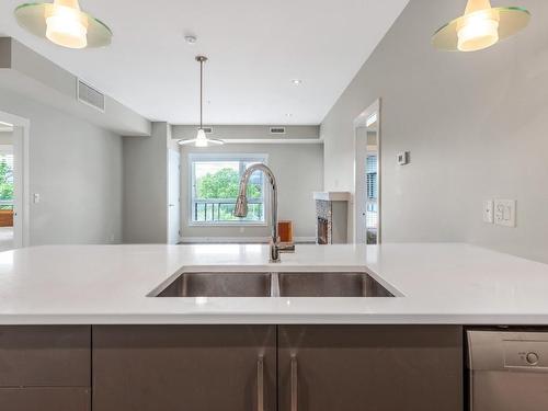 405-1883 Water Street, Kelowna, BC - Indoor Photo Showing Kitchen With Double Sink