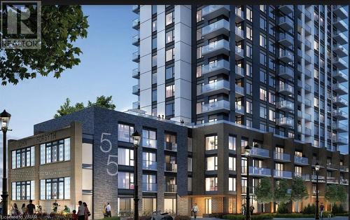 55 Duke Street W Unit# 808, Kitchener, ON - Outdoor With Balcony With Facade