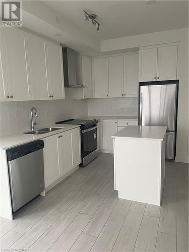 55 Duke Street W Unit# 808, Kitchener, ON - Indoor Photo Showing Kitchen With Double Sink