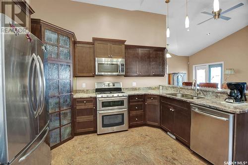 49 Qu'Appelle Park, Echo Lake, SK - Indoor Photo Showing Kitchen With Stainless Steel Kitchen With Double Sink