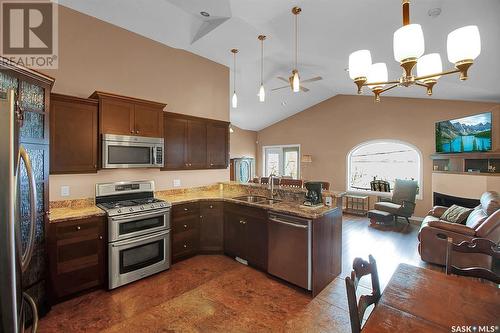 49 Qu'Appelle Park, Echo Lake, SK - Indoor Photo Showing Kitchen With Double Sink