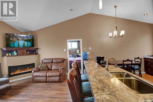 49 Qu'Appelle Park, Echo Lake, SK - Indoor With Fireplace