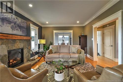 87 Brandy Point Road, Grand Bay-Westfield, NB - Indoor Photo Showing Living Room With Fireplace