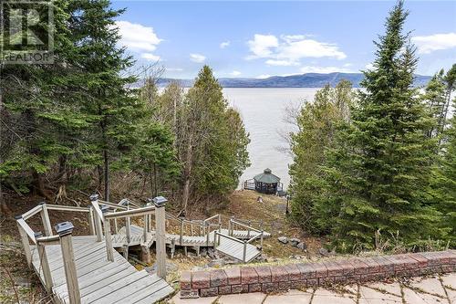 27 Thomas Lane East, Campbellton, NB - Outdoor With Body Of Water With Deck Patio Veranda With View