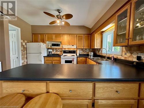 Sharp design. - 5 Mill Point Road, North Bruce Peninsula, ON - Indoor Photo Showing Kitchen With Double Sink