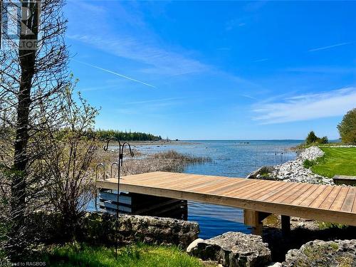 280 sq ft of new shore dock and decking. - 5 Mill Point Road, North Bruce Peninsula, ON - Outdoor With Body Of Water With View