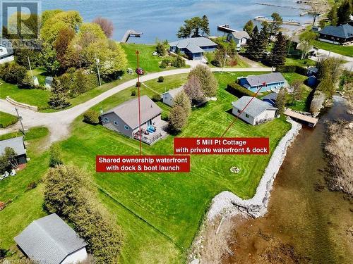 Shared ownership in additional waterfront lot with boat launch, dock and deep water. - 5 Mill Point Road, North Bruce Peninsula, ON - Outdoor With Body Of Water With View