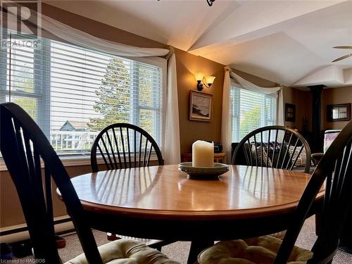 Waterview from dining area. - 5 Mill Point Road, North Bruce Peninsula, ON - Indoor Photo Showing Dining Room