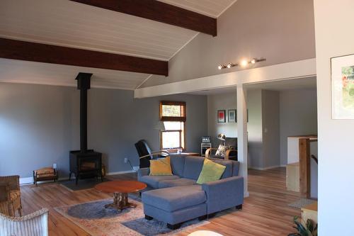 206 10Th Avenue Nw, Nakusp, BC - Indoor Photo Showing Living Room With Fireplace