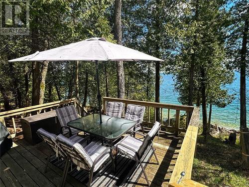 241 Maple Lane, Mindemoya, Manitoulin Island, ON - Outdoor With Body Of Water With Deck Patio Veranda