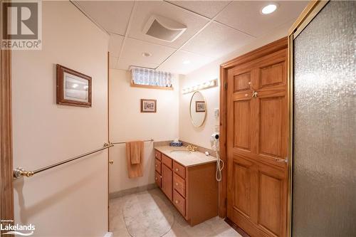 lower level 3 pc bathroom with additional storage - 1016 Pegg Drive, Haliburton, ON - Indoor