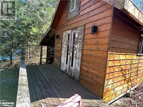 Storage shed with private deck - 1016 Pegg Drive, Haliburton, ON - Outdoor With Deck Patio Veranda With Exterior