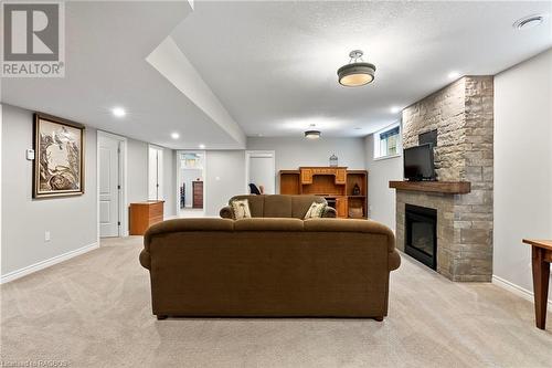 399 Northport Drive, Saugeen Shores, ON - Indoor Photo Showing Living Room With Fireplace