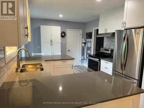 163 Clapperton Street N, Barrie, ON - Indoor Photo Showing Kitchen With Double Sink
