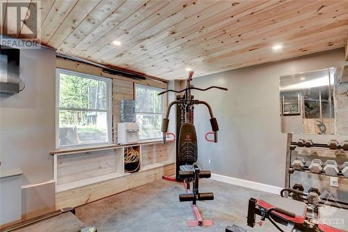 Lower level exercise room - 365 Yvon Lane, Westport, ON - Indoor Photo Showing Gym Room
