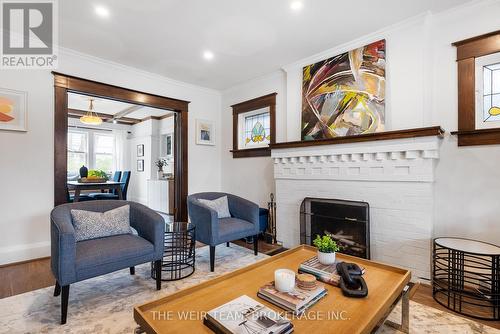 25 Oak Park Avenue, Toronto, ON - Indoor Photo Showing Living Room With Fireplace