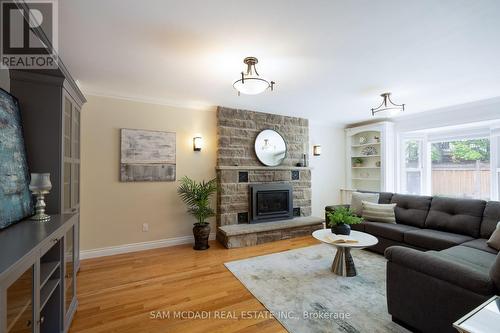 4196 Bridlepath Trail, Mississauga, ON - Indoor Photo Showing Living Room With Fireplace