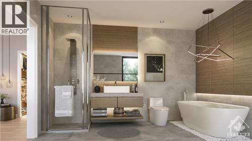 Rendering of a different property from developer. This is an example of the quality of finishes. - 836 Hare Avenue, Ottawa, ON - Indoor Photo Showing Bathroom