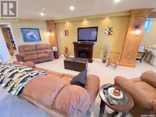 2 Aspen Place, Yorkton, SK - Indoor Photo Showing Living Room With Fireplace