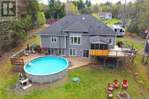 39 Country Wood Lane, Fredericton, NB - Outdoor With Above Ground Pool With Deck Patio Veranda With Backyard With Exterior