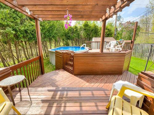 Patio - 284 Rue Janvier, Laval (Fabreville), QC - Outdoor With Above Ground Pool With Deck Patio Veranda With Exterior