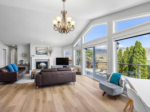 5852 Rodeo Drive, Kamloops, BC - Indoor Photo Showing Living Room With Fireplace